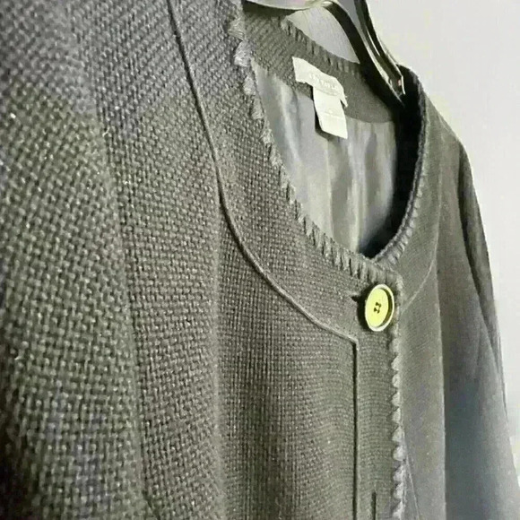 Ann Taylor Women's Size 8 Black Blazer Jacket Button Up Collarless Beautiful - Picture 5 of 16